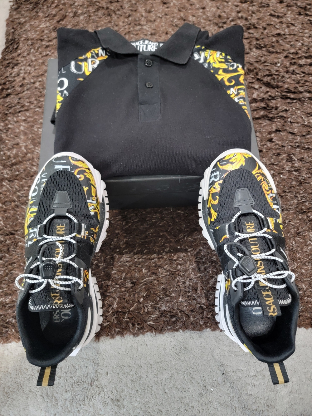 Versace Jeans Collection Black and Yellow Men's Sneakers